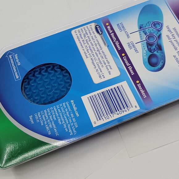 Dr.Scholls Comfort & Energy Massaging Gel Insoles Stimulating Step Mens 8-13 New - Picture 4 of 10